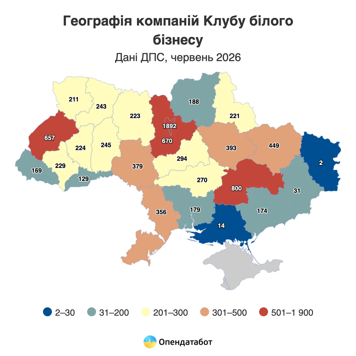 Білий бізнес України по областям